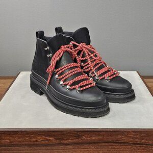 rag & bone Compass Rain Boot Black Rubber Lace Up Ankle Boot